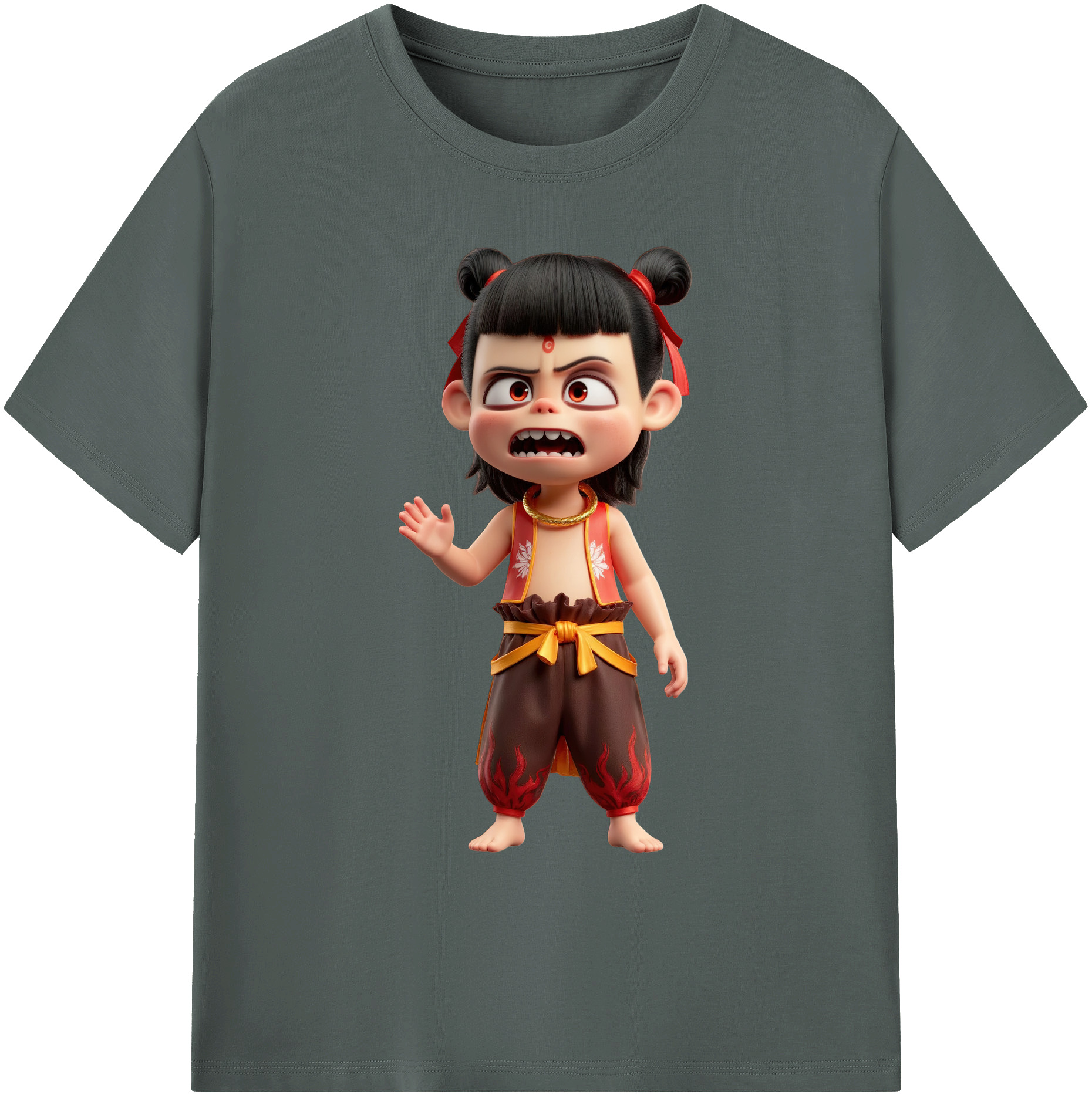 （画像用） Ne Zha 2 ナタ 魔童の大暴れ 綿100％ メンズ半袖Tシャツ｜肌触りやわらか＆通気性